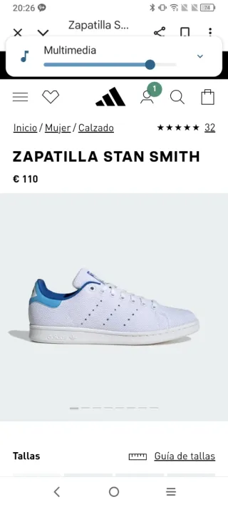 Zapatillas Adidas Stan Smith Blancas y Azules