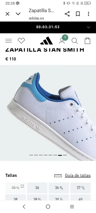 Zapatillas Adidas Stan Smith Blancas y Azules