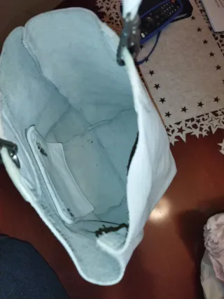 Bolso de mano Sonia Modell blanco de cuero.