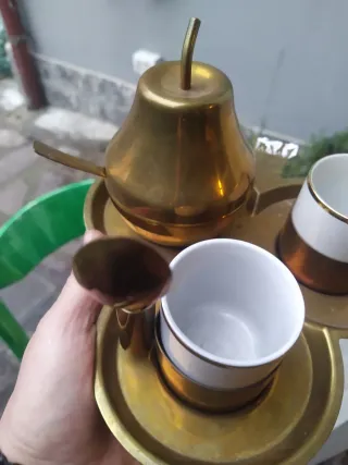 Set caffè antico ottone