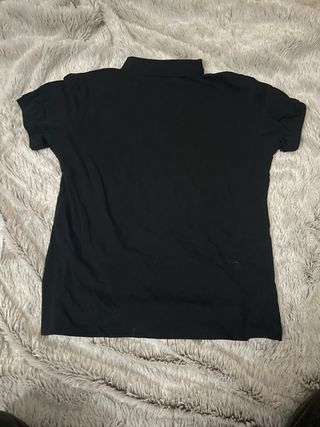 Polo Lacoste oversize logo bordado talla L negro