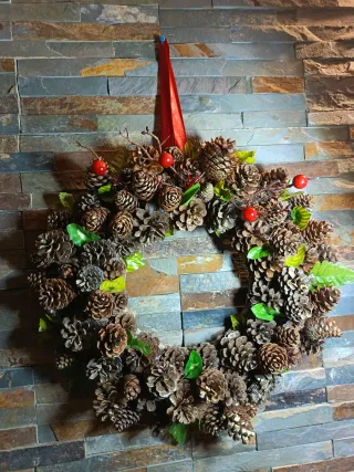 Corona Porta Natalizia Grande Artigianale