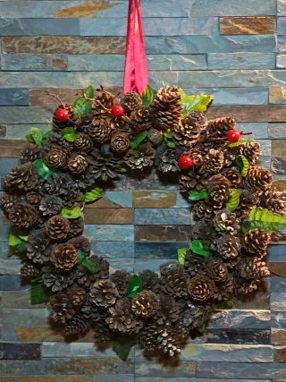 Corona Porta Natalizia Grande Artigianale