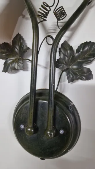 Aplique de pared hierro forjado 2 tulipas