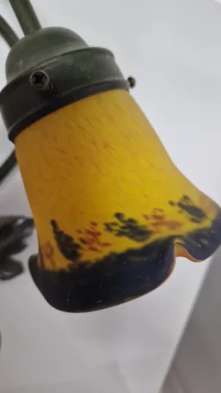 Aplique de pared hierro forjado 2 tulipas