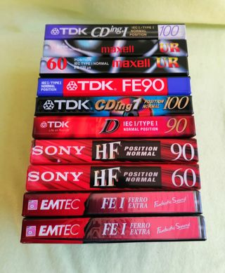 10 Musicassette TDK, Maxell, Sony, Emtec