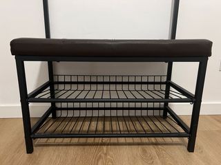Perchero recibidor banco zapatero negro