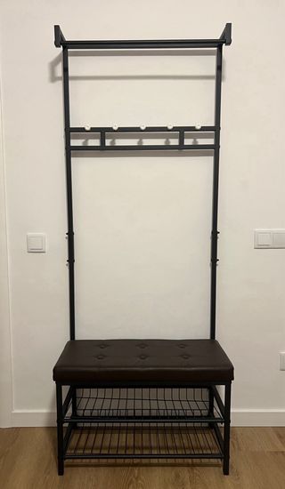 Perchero recibidor banco zapatero negro