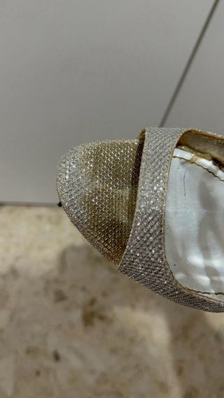 Sandali gioiello tacco alto oro/argento