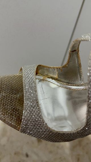 Sandali gioiello tacco alto oro/argento