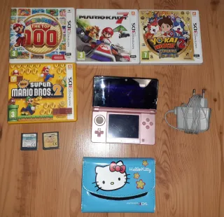 Nintendo 3DS Rosa + 6 Juegos + Funda + Cargador