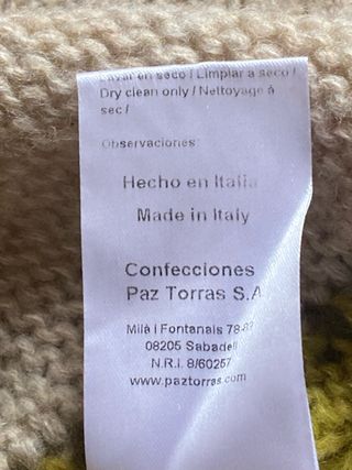 Jersey Paz Torras Lana Beige/Verde