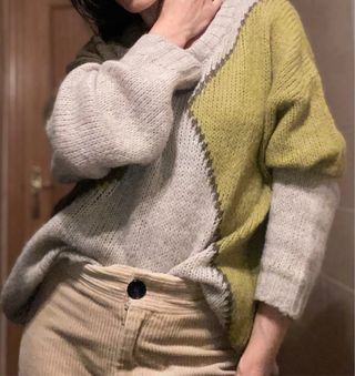 Jersey Paz Torras Lana Beige/Verde