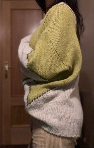 Jersey Paz Torras Lana Beige/Verde