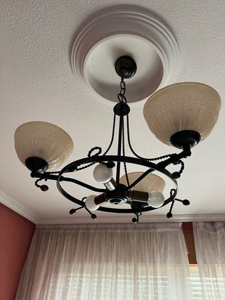 Lámpara colgante cristal y metal