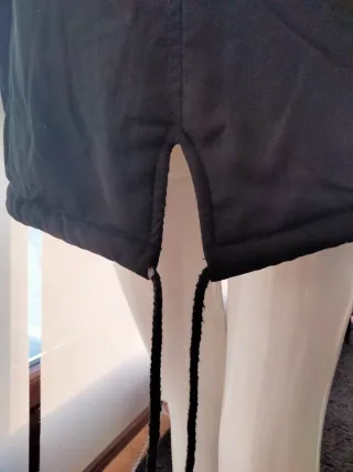 Parka mujer negra capucha borreguito