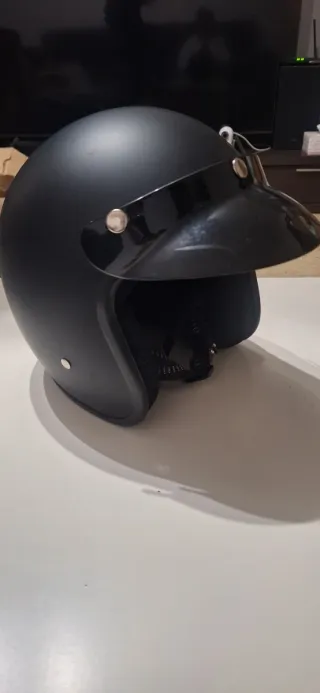 Casco Moto Negro Mate
