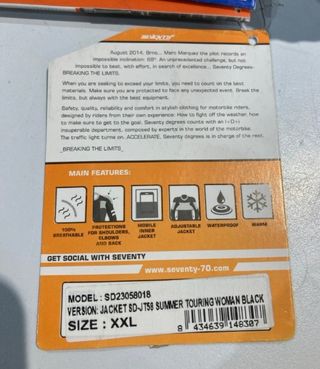 Chaqueta Moto Seventy Negra