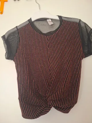 Top fiesta lentejuelas y tul negro/rosa