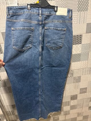 Falda vaquera larga azul Talla L