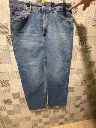 Falda vaquera larga azul Talla L