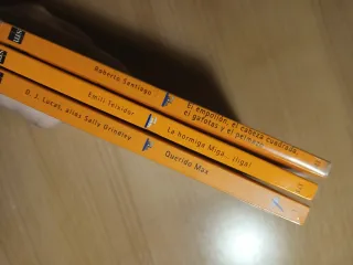 Pack 3 libros barco de vapor naranja.