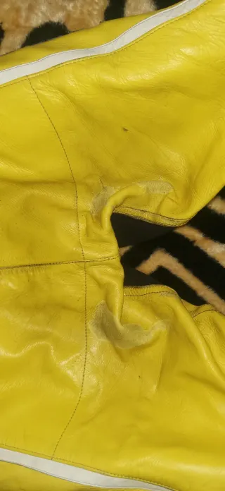 Traje de moto Dainese amarillo y negro