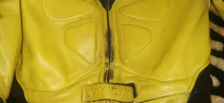 Traje de moto Dainese amarillo y negro