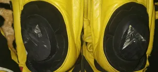 Traje de moto Dainese amarillo y negro