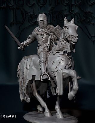 FIGURA MEDIEVAL A CABALLO PRINCIPE