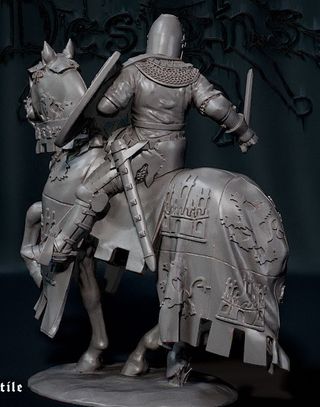FIGURA MEDIEVAL A CABALLO PRINCIPE