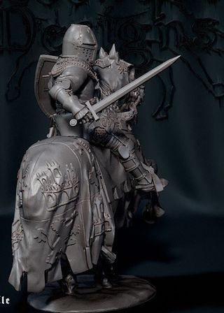 FIGURA MEDIEVAL A CABALLO PRINCIPE