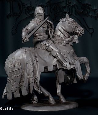 FIGURA MEDIEVAL A CABALLO PRINCIPE