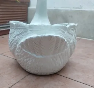 Vaso Cigno Ceramica Bianco