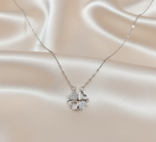 Collar 4 corazones plata