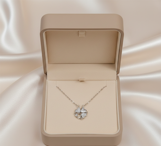 Collar 4 corazones plata