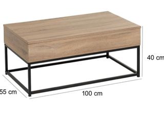 Mesa Centro Elevable Madera y Metal