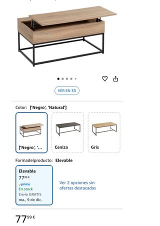 Mesa Centro Elevable Madera y Metal