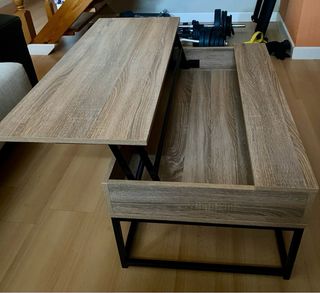 Mesa Centro Elevable Madera y Metal