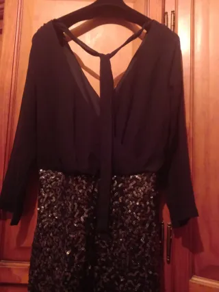 Vestido fiesta lentejuelas negro