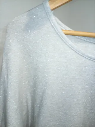 Jersey de lana con brillos plateados