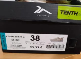 Deportivas Tenth Mujer Talla 38 Beige