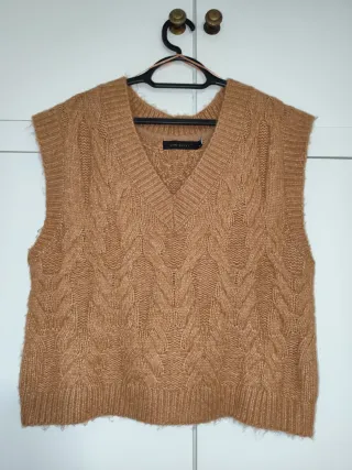 Chaleco de punto Cortefiel marrón