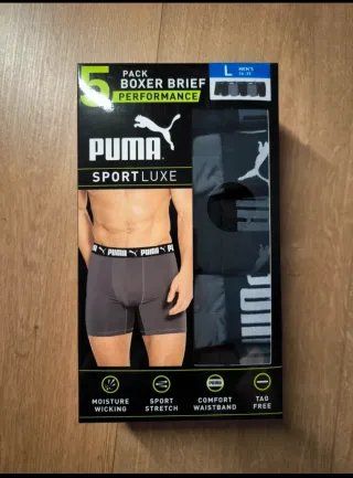Pack 5 Boxer Brief Puma Sport Luxe Talla L