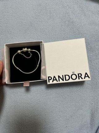 Pulsera Pandora Plata Cadena Seguridad