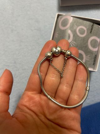 Pulsera Pandora Plata Cadena Seguridad