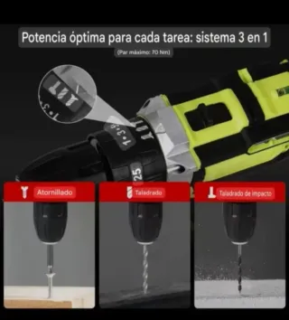 Taladro Atornillador Inalámbrico (2 Baterías)