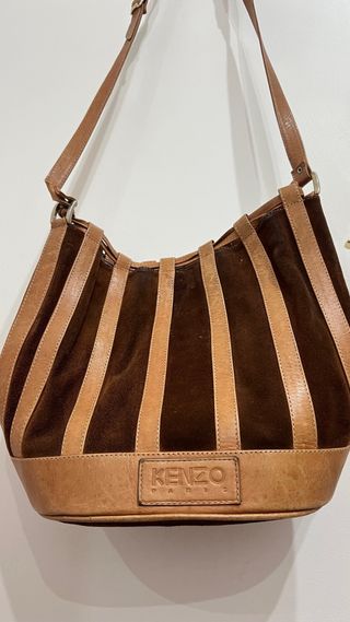 Bolso Kenzo Piel y Ante Marrón Beige
