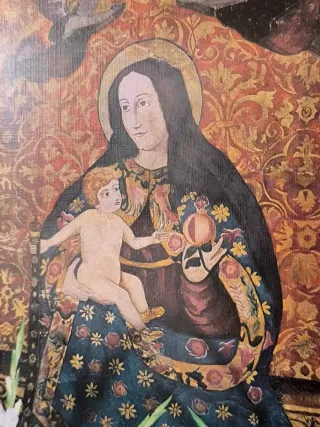 Lámina Virgen de la Cinta, con marco de madera