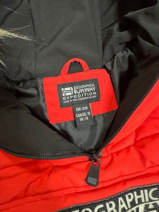 Anorak Geographical Norway Rojo y Negro